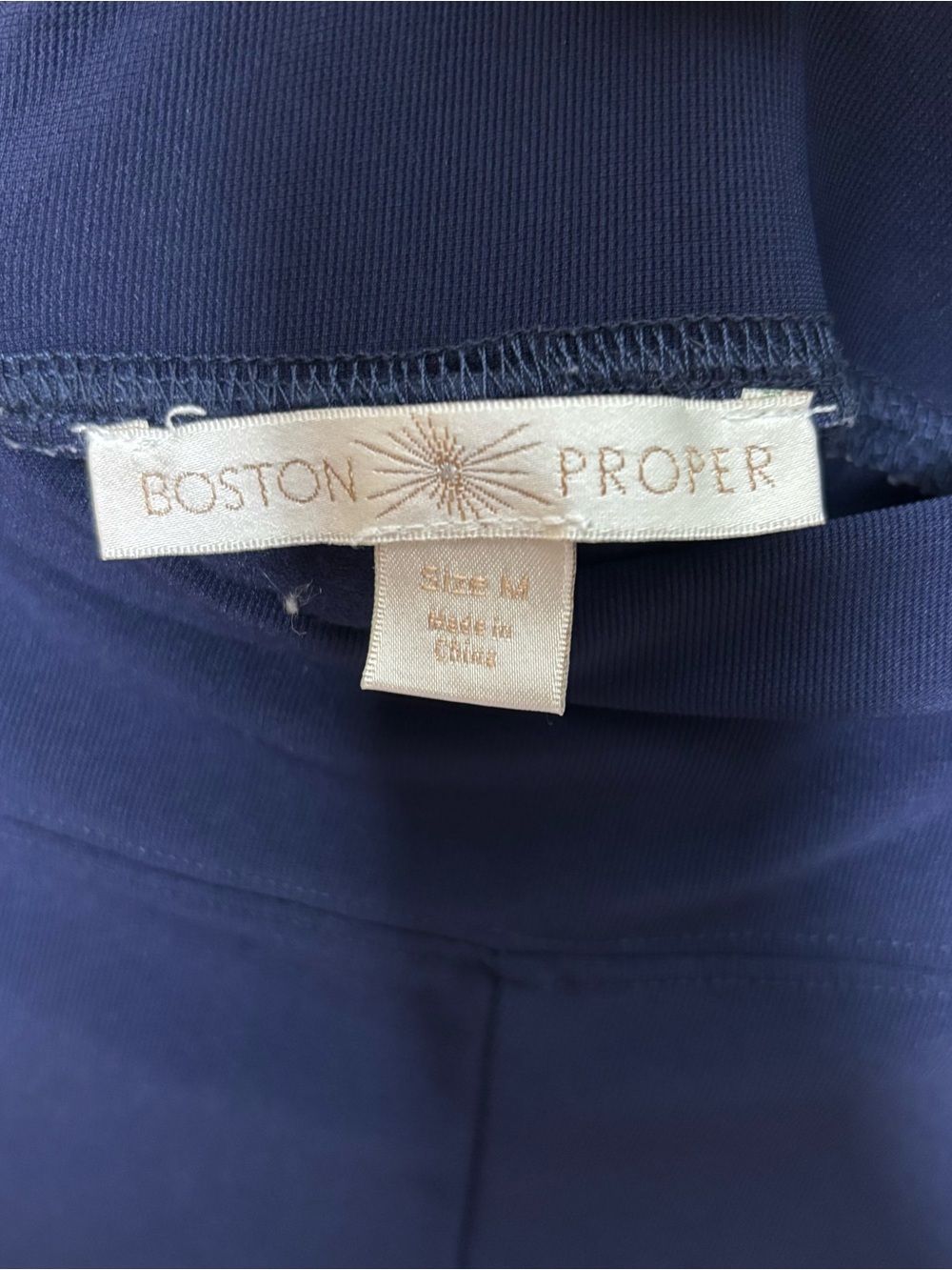Boston Proper Women’s Pull On Pants Medium Navy Blue Straight Leg Stretch Travel - Picture 3 of 5